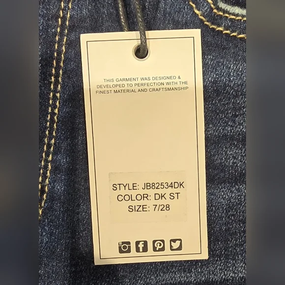 Judy Blue Midrise Straight Leg Distressed Jeans Size 7/28 - Picture 5 of 8